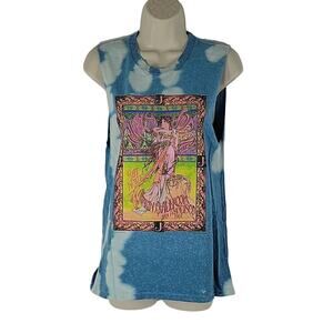 Janis Joplin Retro Concert Tank, Blue Tie Dye, Sz S, NWT